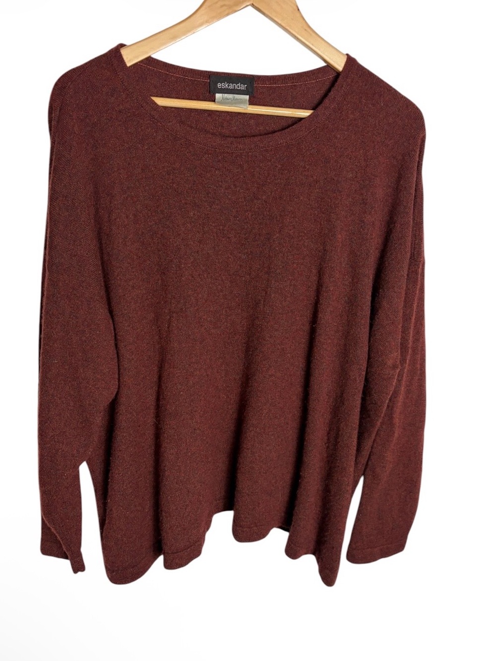 Eskandar X Neiman Marcus rust cashmere dolman sweater